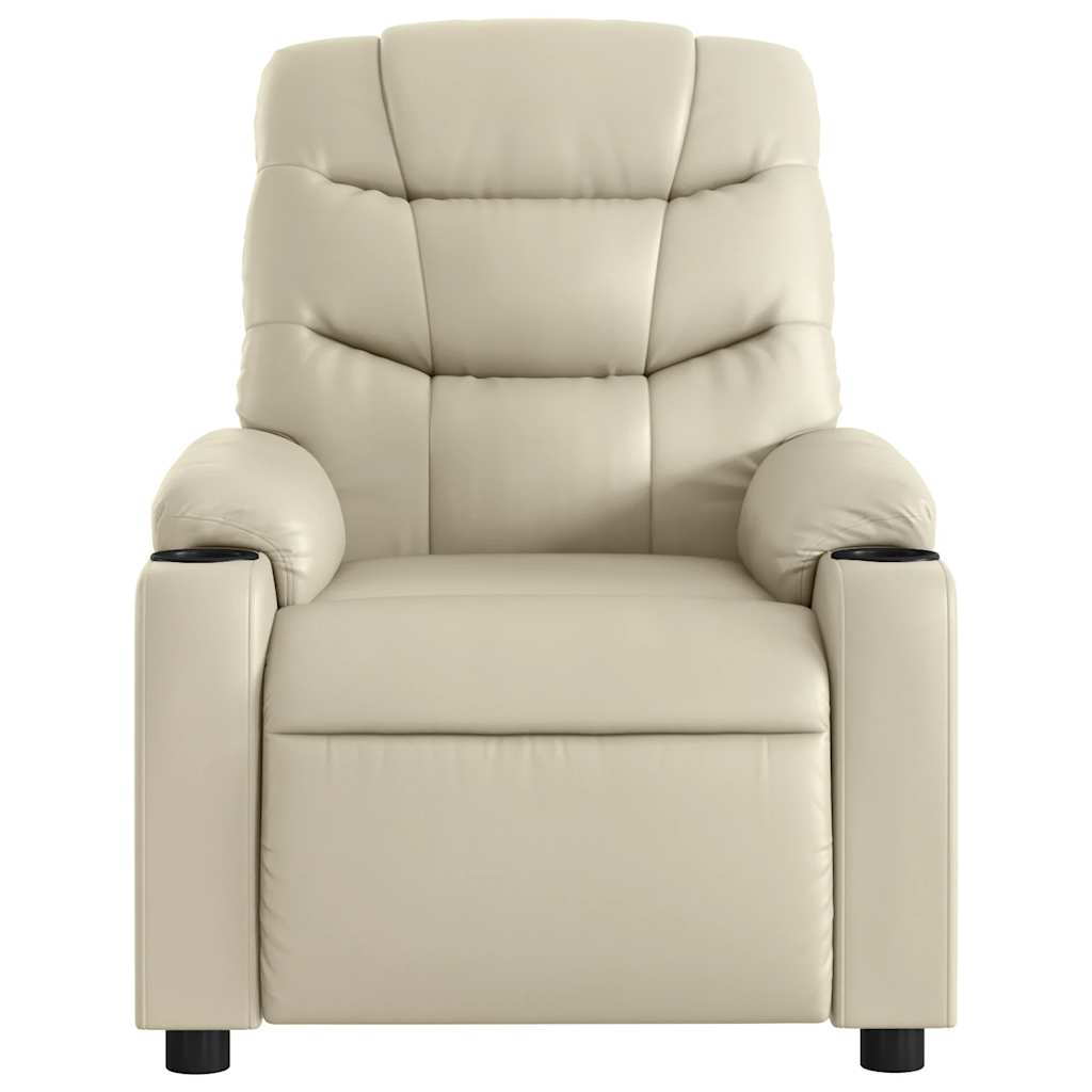 Fauteuil inclinable de massage Crème Similicuir - XIOS