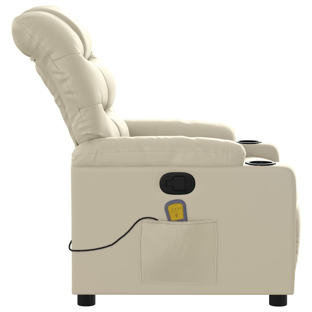 Fauteuil inclinable de massage Crème Similicuir - XIOS