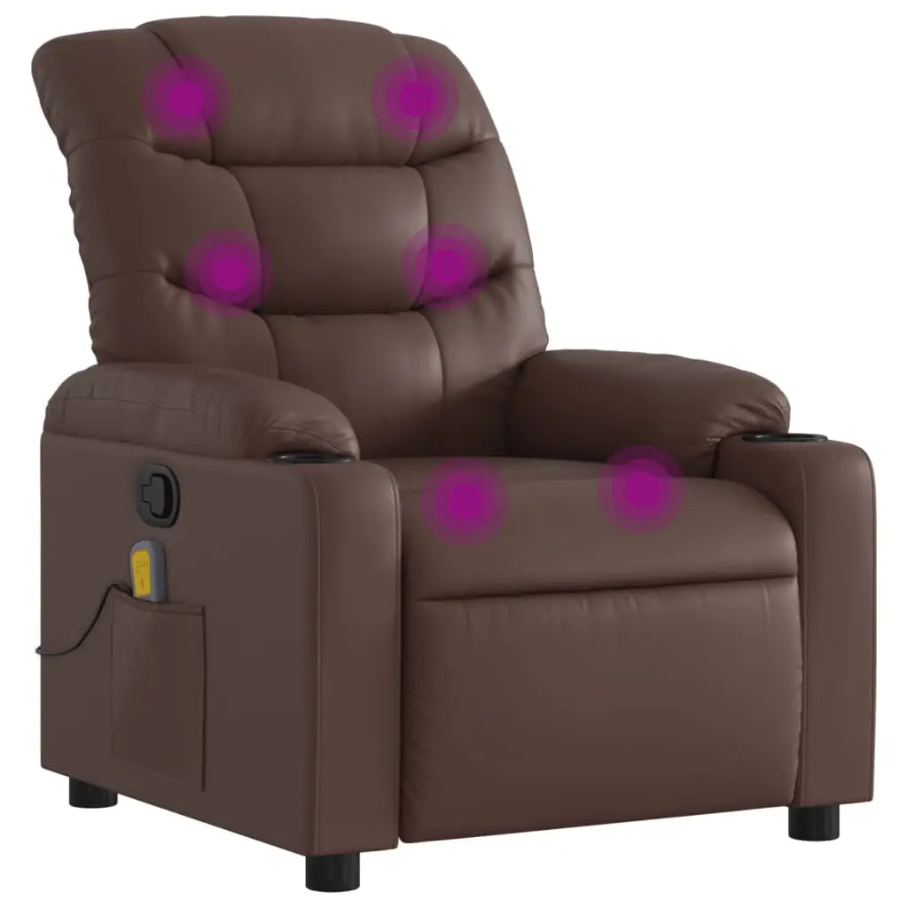 Fauteuil de massage inclinable Marron Similicuir - XIOS
