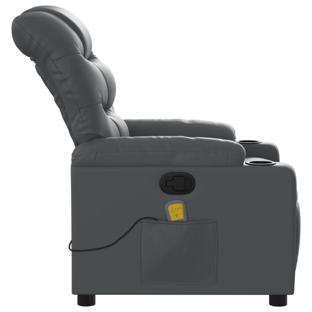 Fauteuil de massage inclinable Gris Similicuir - XIOS