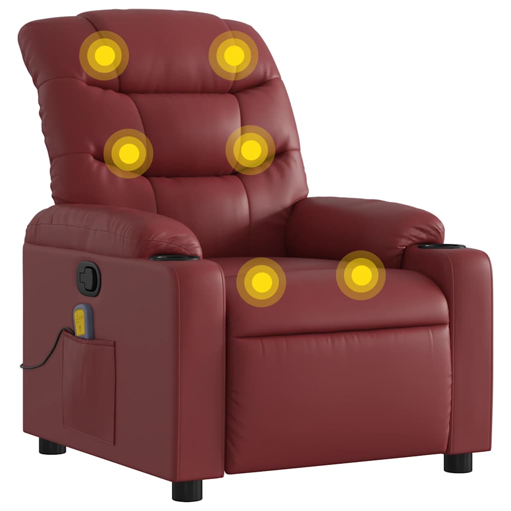 Fauteuil de massage inclinable Rouge bordeaux Similicuir - XIOS