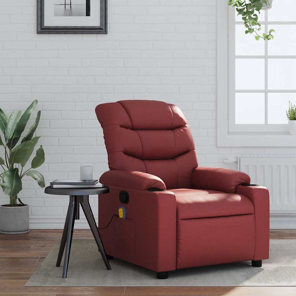 Fauteuil de massage inclinable Rouge bordeaux Similicuir - XIOS