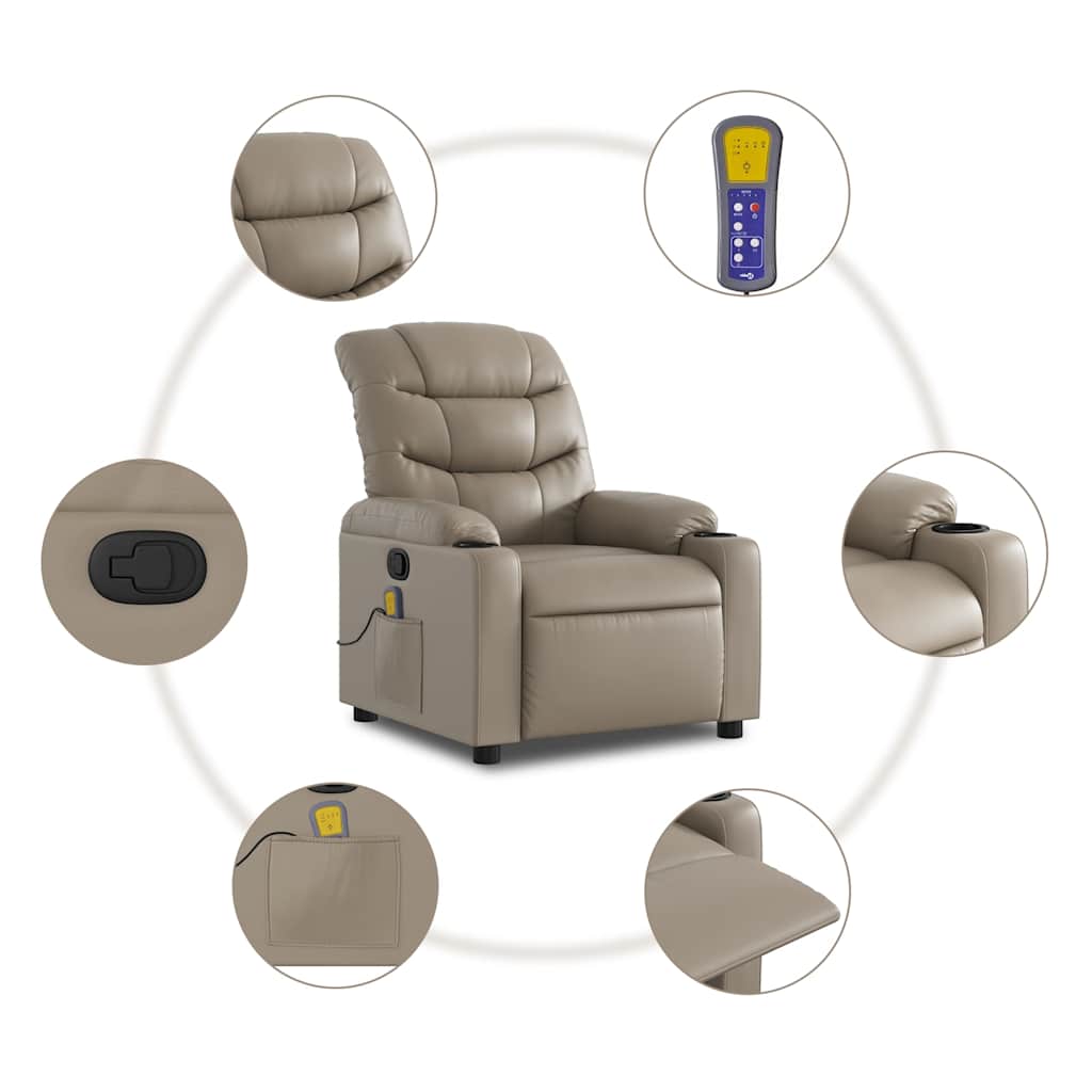 Fauteuil de massage inclinable Cappuccino Similicuir - XIOS