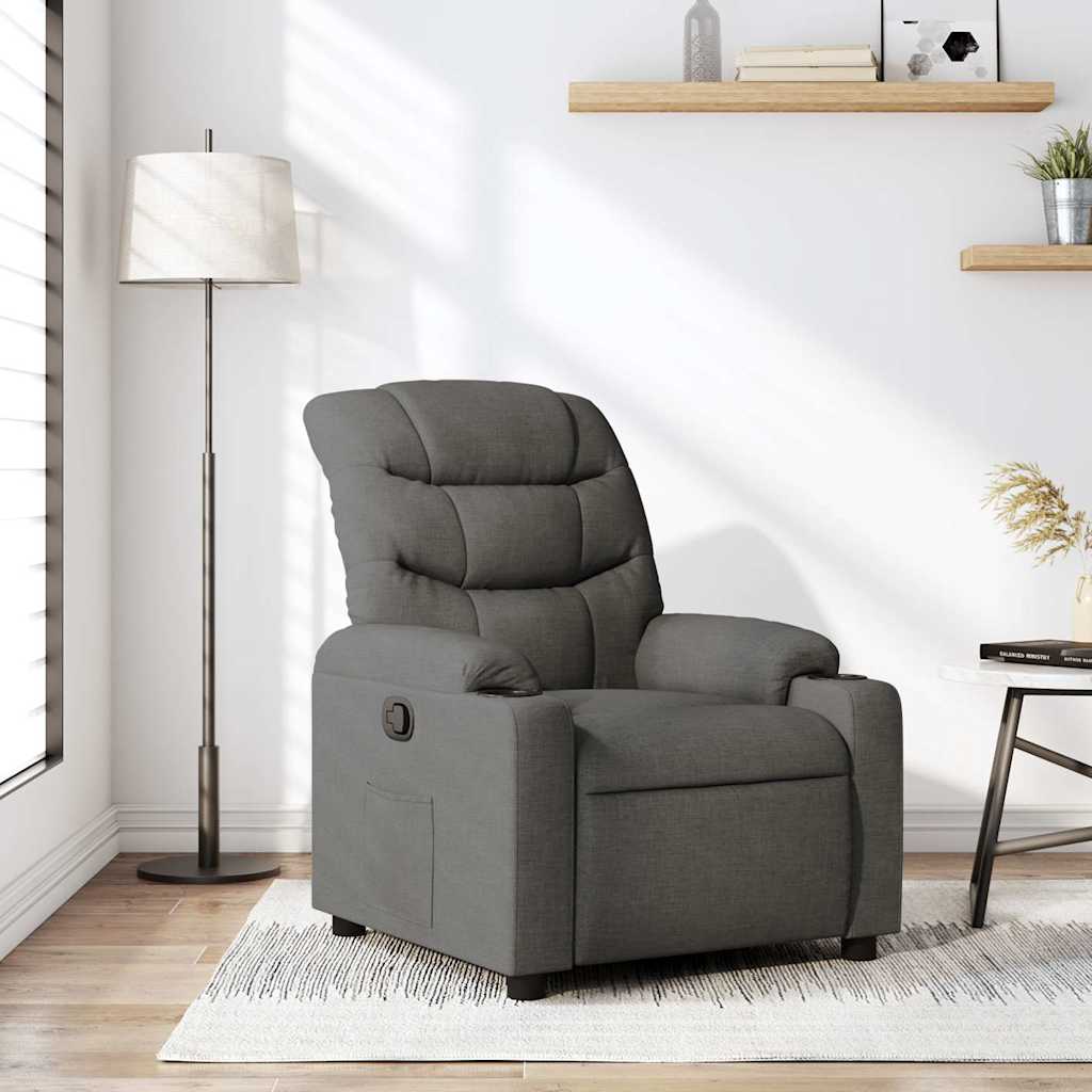 Fauteuil inclinable Gris foncé Tissu - XIOS
