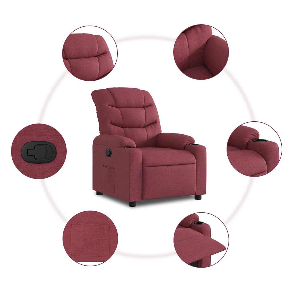 Fauteuil inclinable Rouge bordeaux Tissu - XIOS