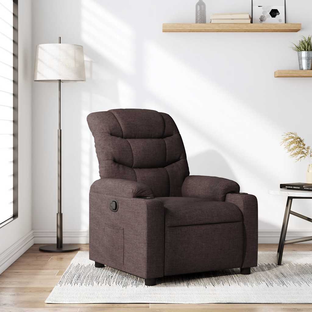 Fauteuil inclinable Marron foncé Tissu - XIOS