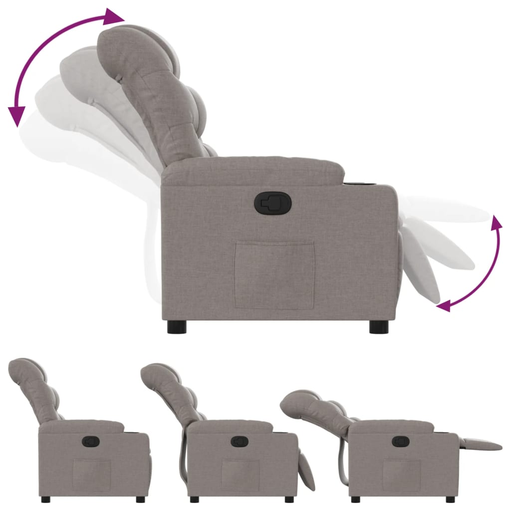 Fauteuil inclinable Taupe Tissu - XIOS
