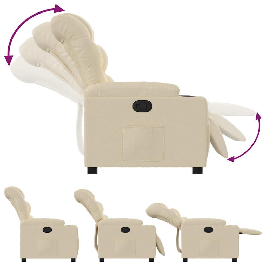Fauteuil inclinable Crème Tissu - XIOS
