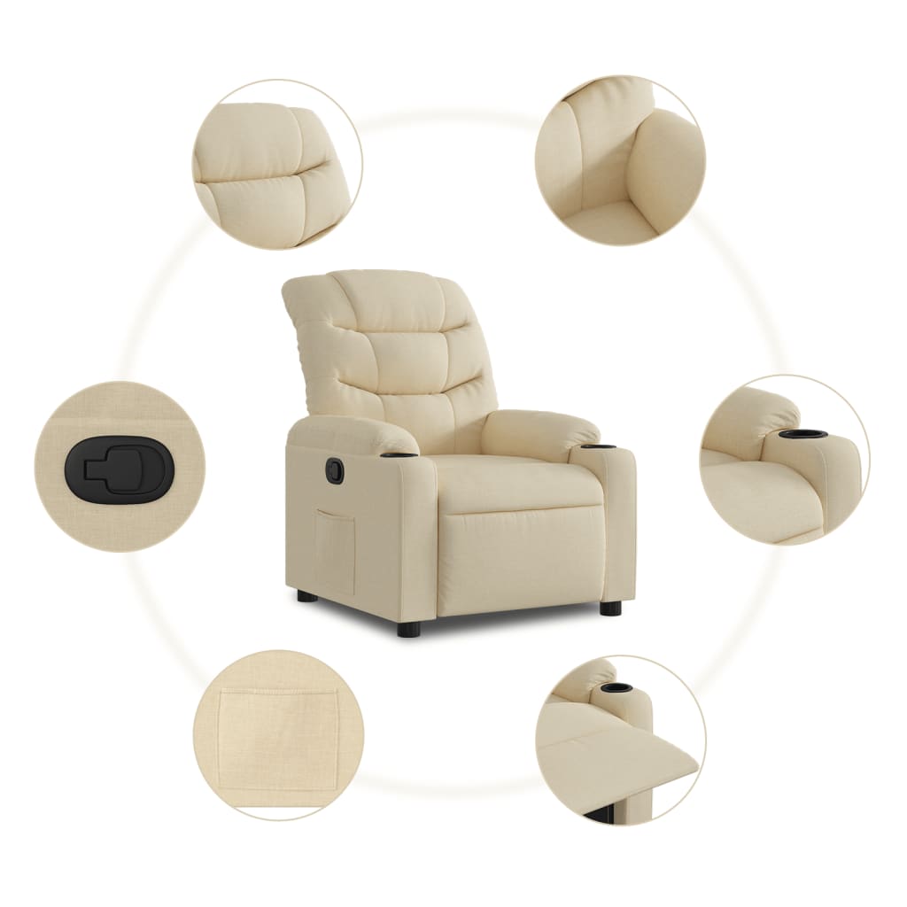Fauteuil inclinable Crème Tissu - XIOS