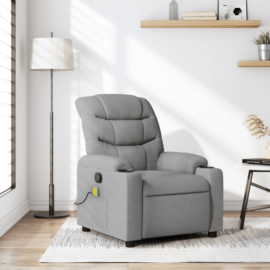 Fauteuil de massage inclinable Gris clair Tissu - XIOS