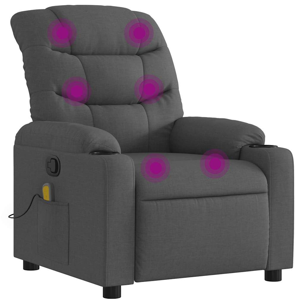 Fauteuil de massage inclinable Gris foncé Tissu - XIOS