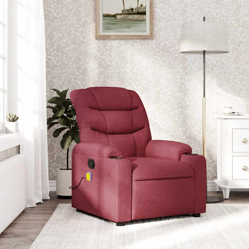 Fauteuil de massage inclinable Rouge bordeaux Tissu - XIOS