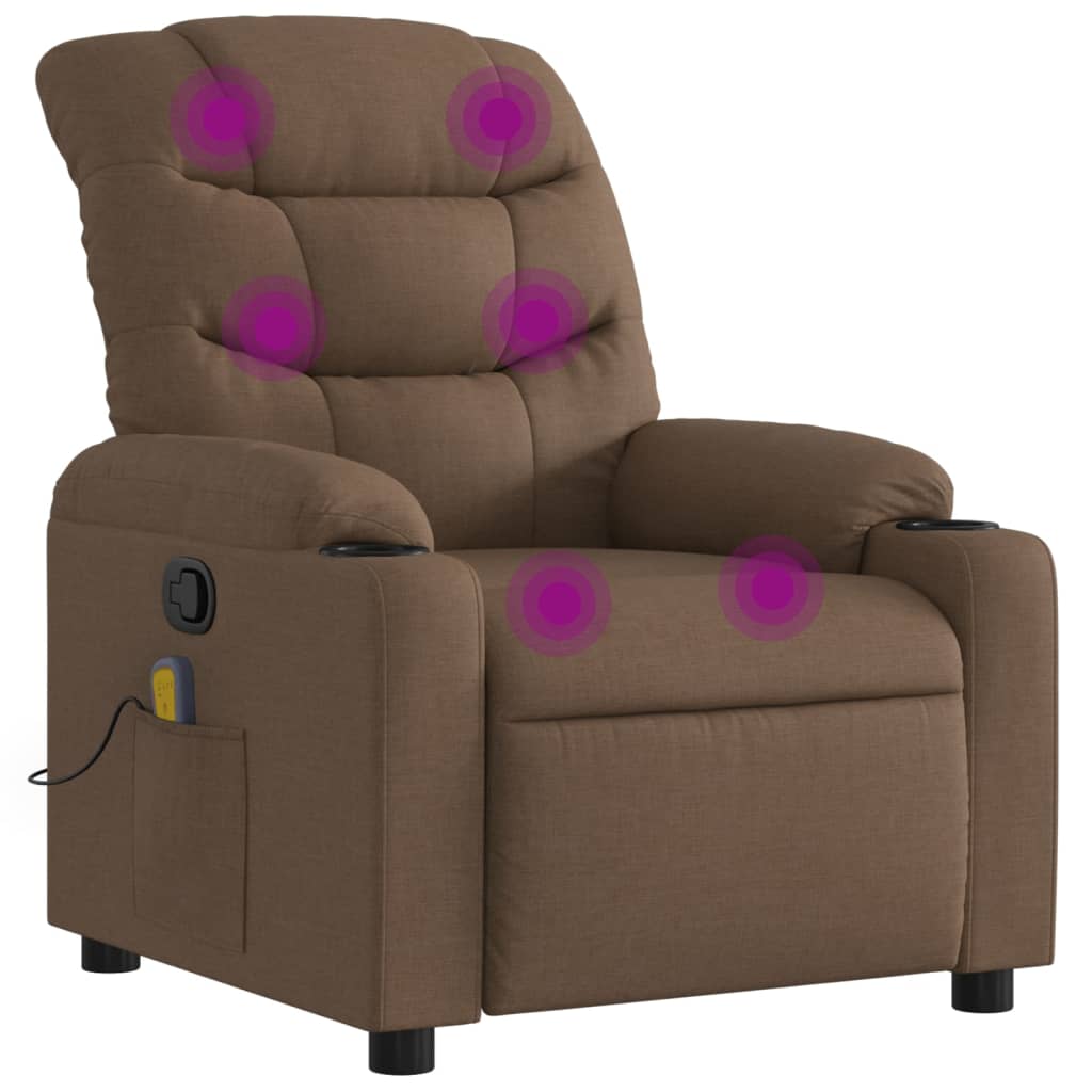 Fauteuil de massage inclinable Marron Tissu - XIOS