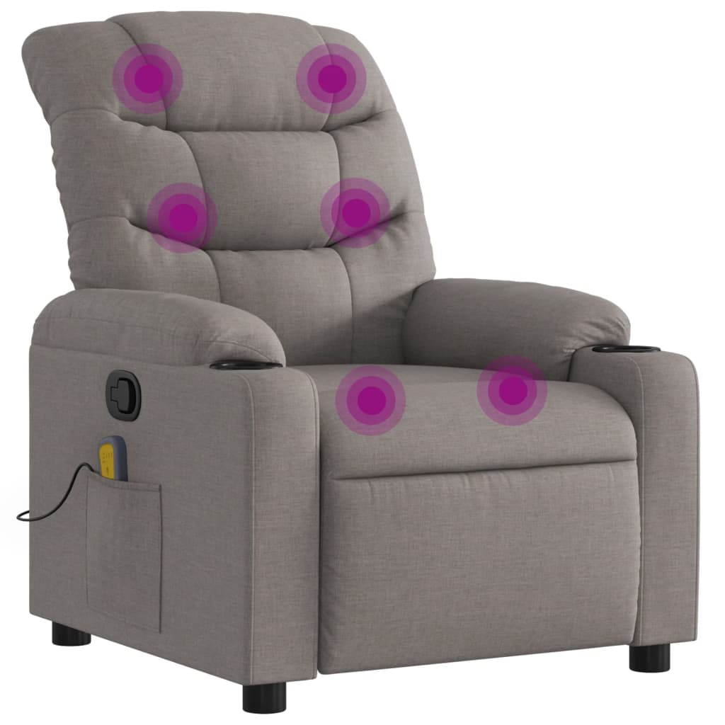 Fauteuil de massage inclinable Taupe Tissu - XIOS