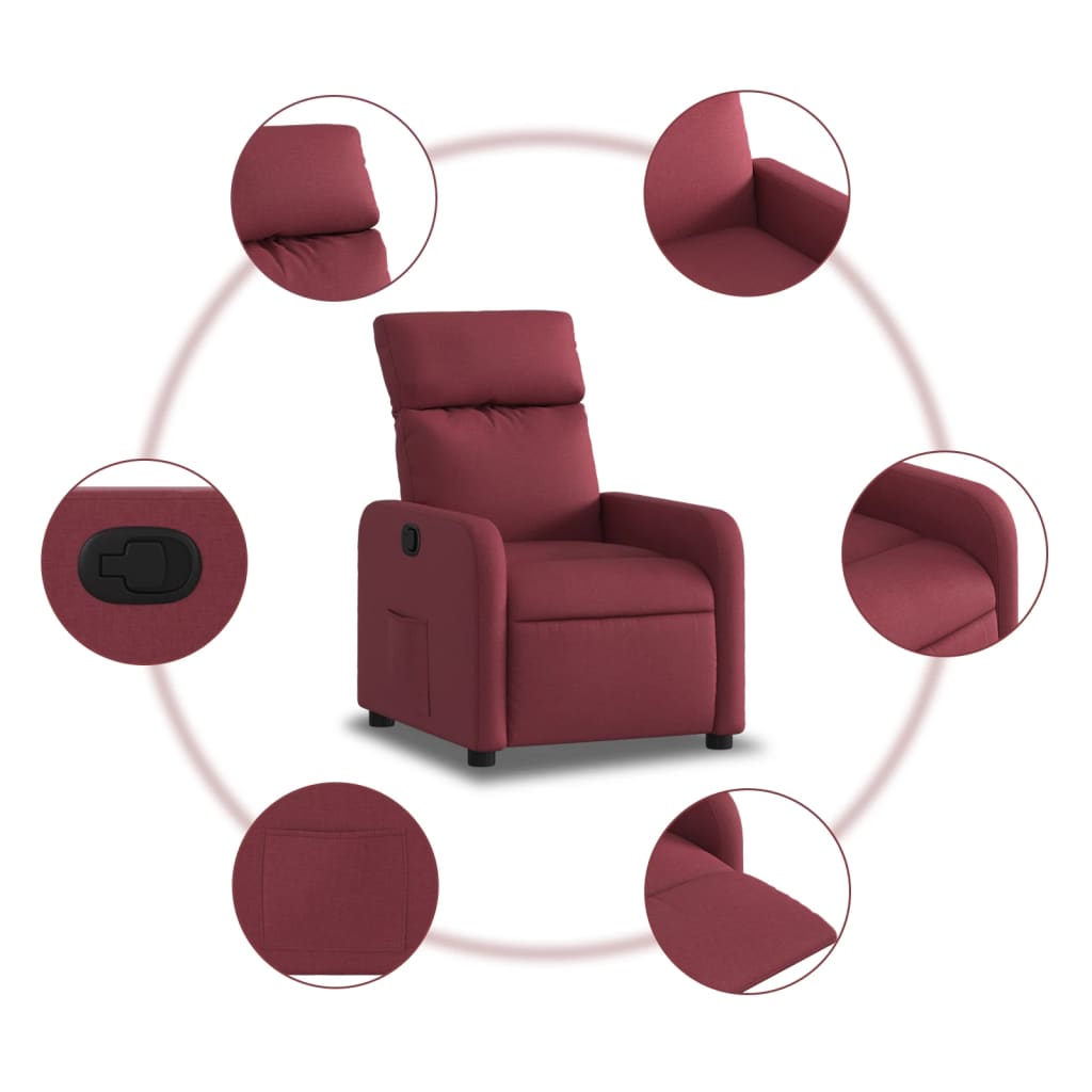 Fauteuil inclinable Rouge bordeaux Tissu - XIOS