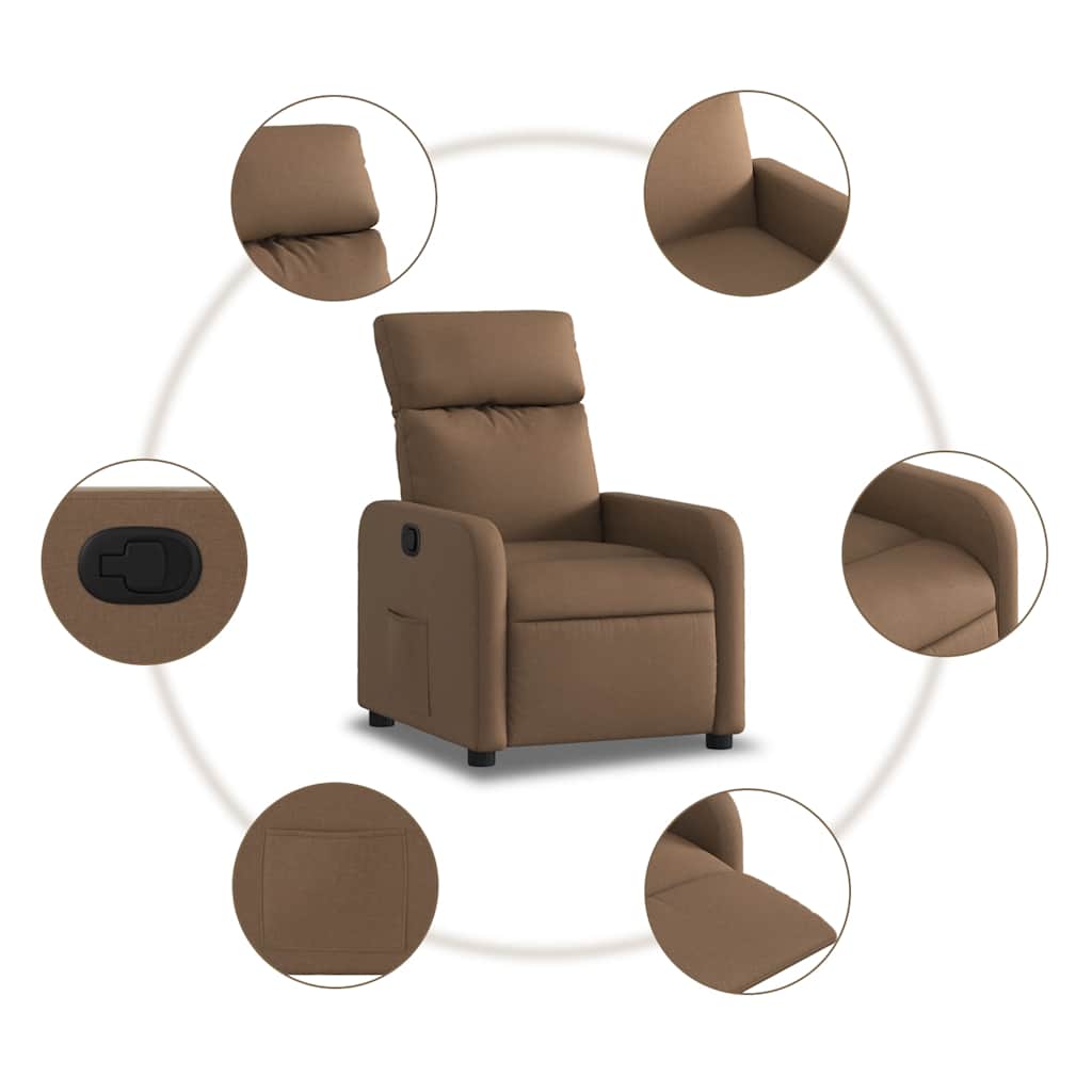 Fauteuil inclinable Marron Tissu - XIOS