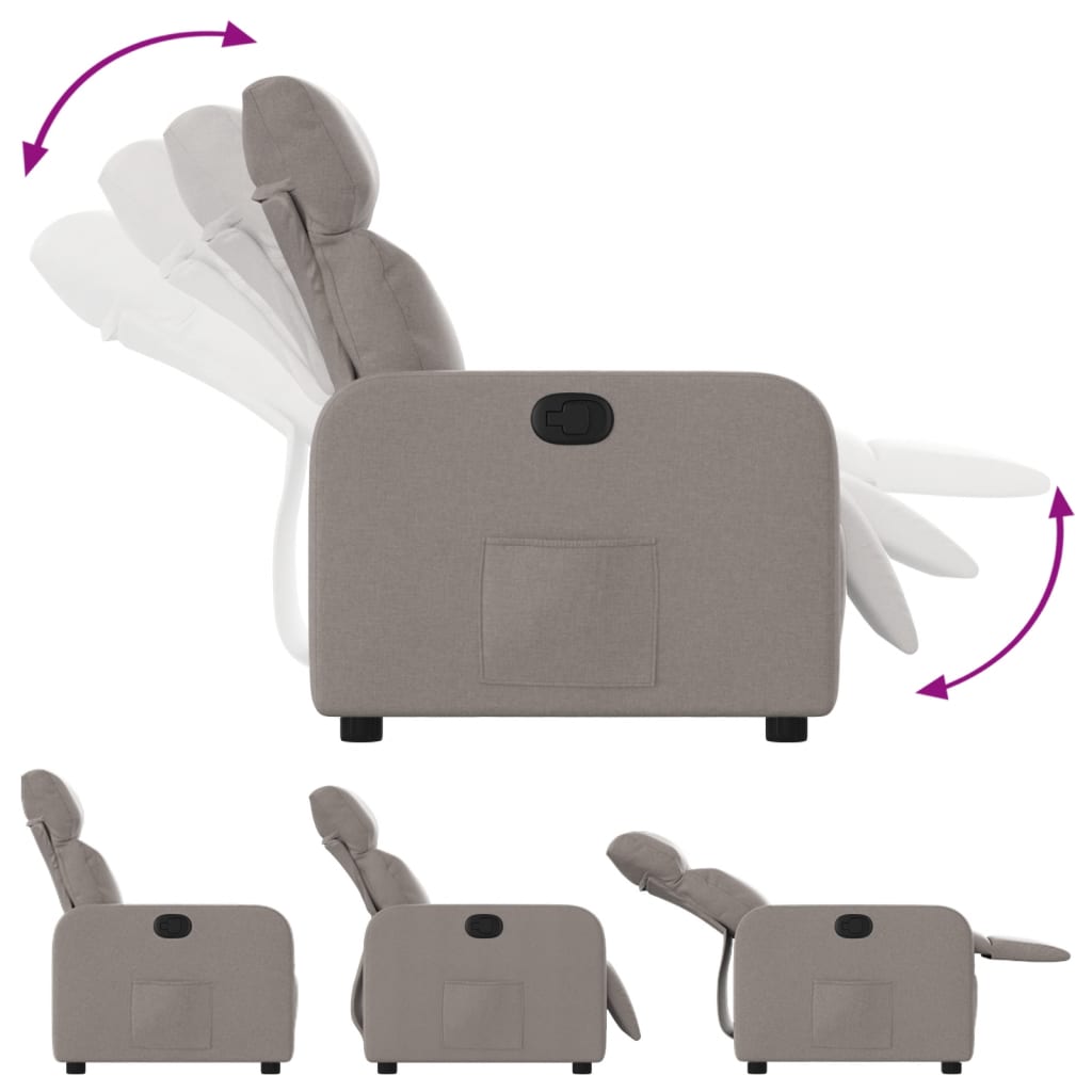 Fauteuil inclinable Taupe Tissu - XIOS