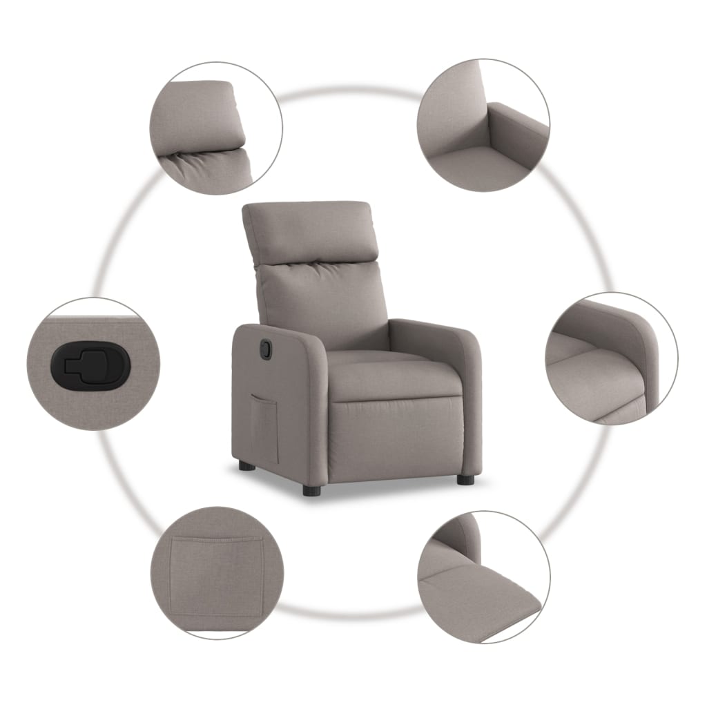 Fauteuil inclinable Taupe Tissu - XIOS
