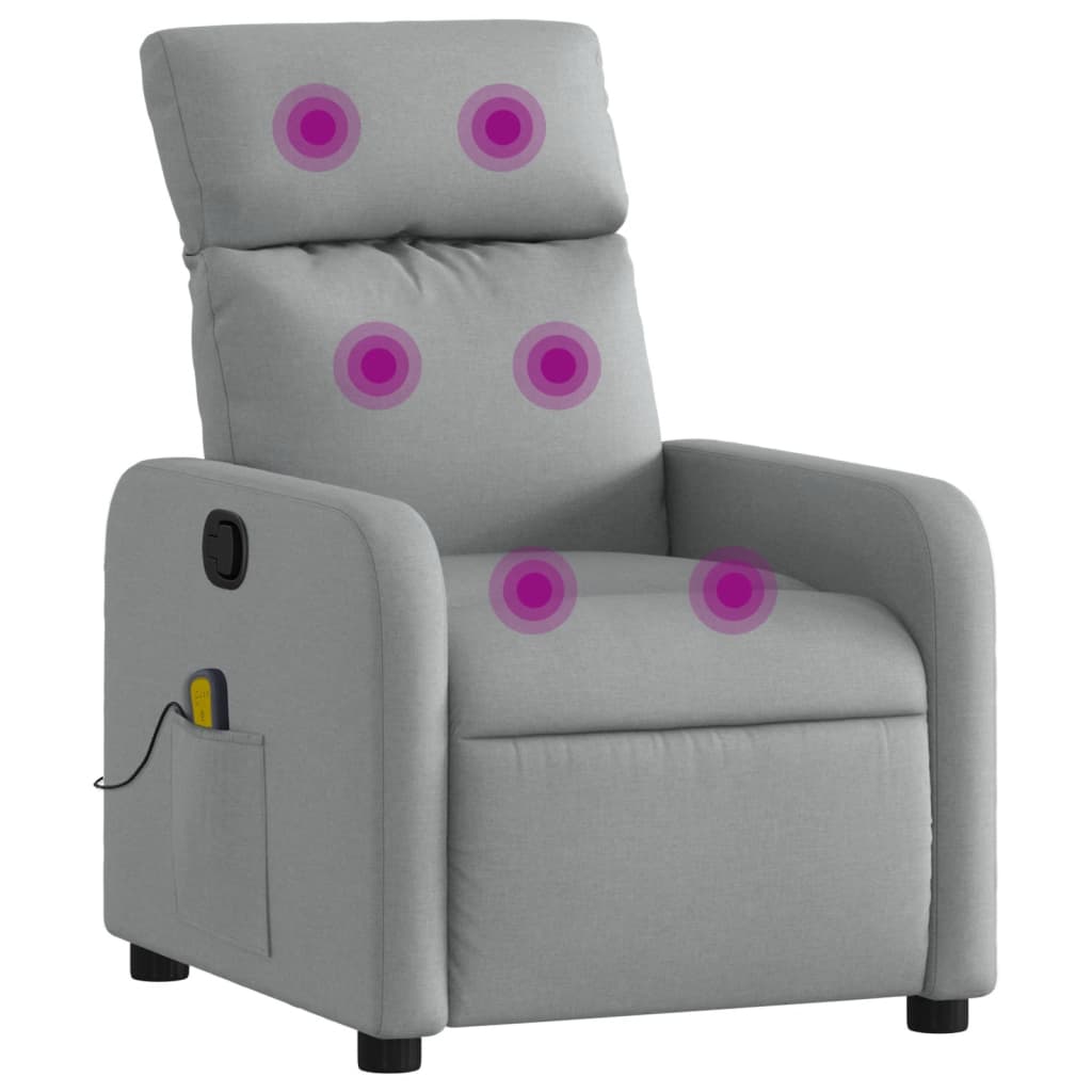 Fauteuil de massage inclinable Gris clair Tissu - XIOS