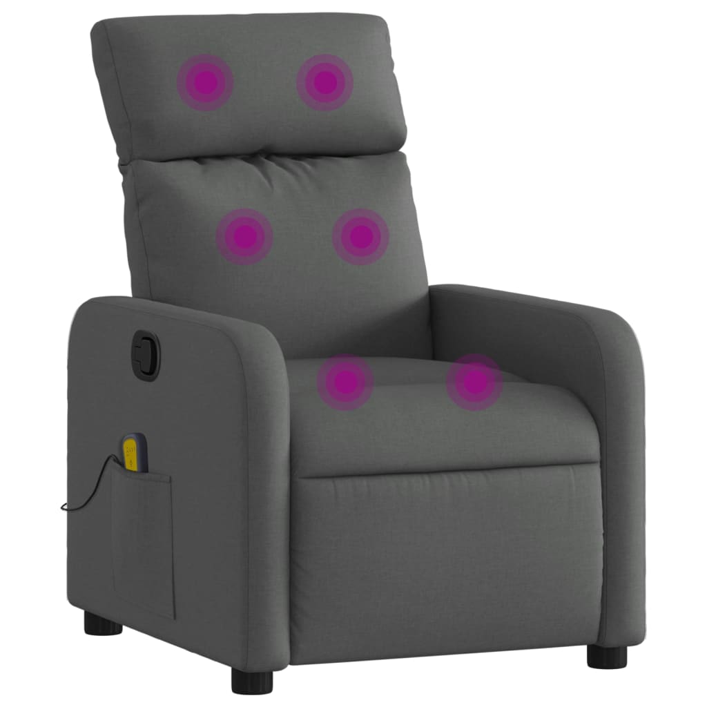 Fauteuil de massage inclinable Gris foncé Tissu - XIOS