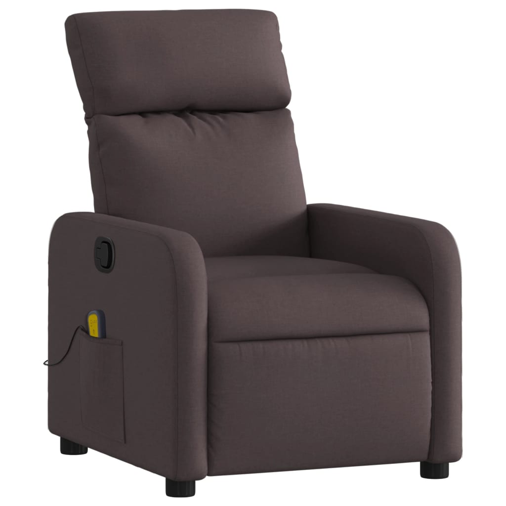Fauteuil de massage inclinable Marron foncé Tissu - XIOS