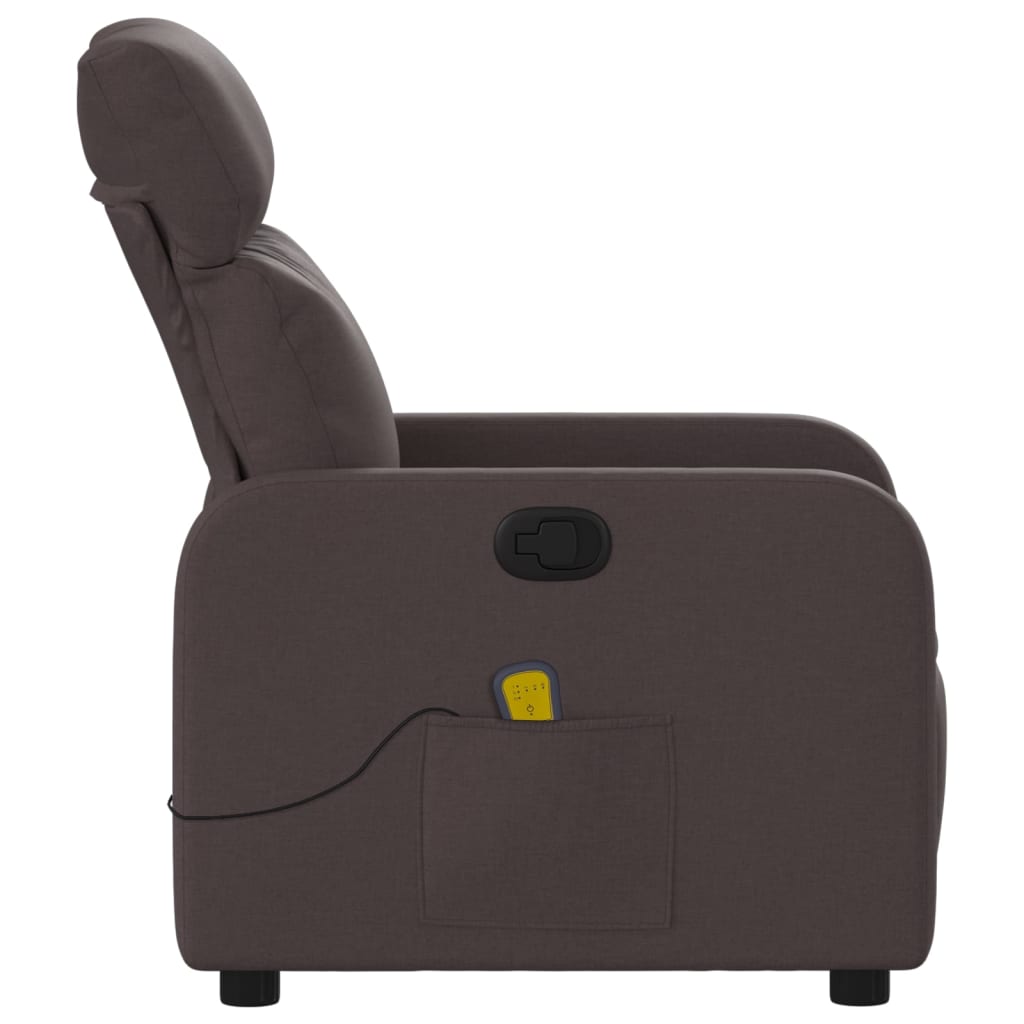 Fauteuil de massage inclinable Marron foncé Tissu - XIOS