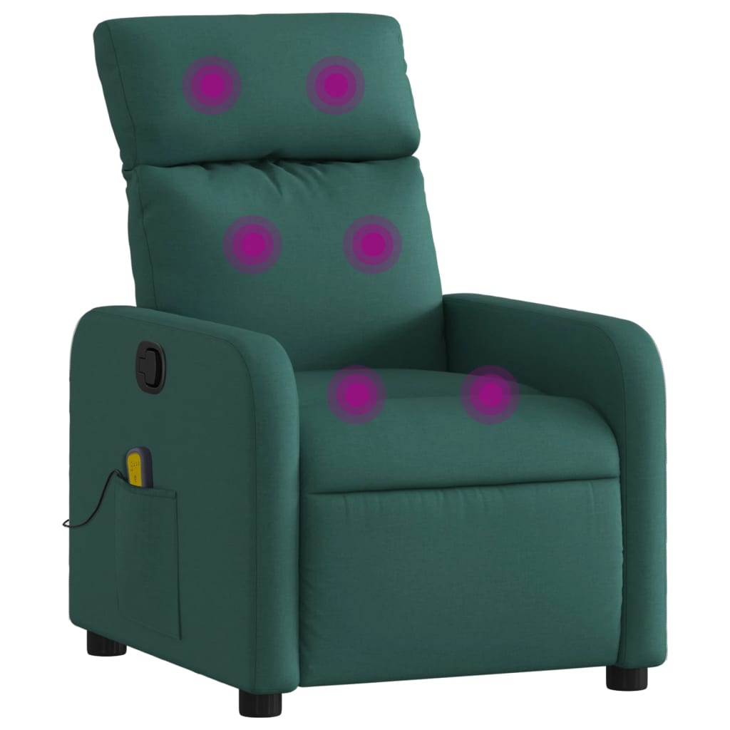 Fauteuil de massage inclinable Vert foncé Tissu - XIOS