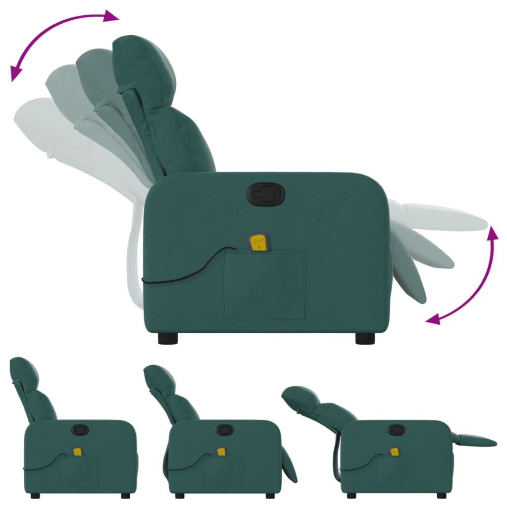 Fauteuil de massage inclinable Vert foncé Tissu - XIOS
