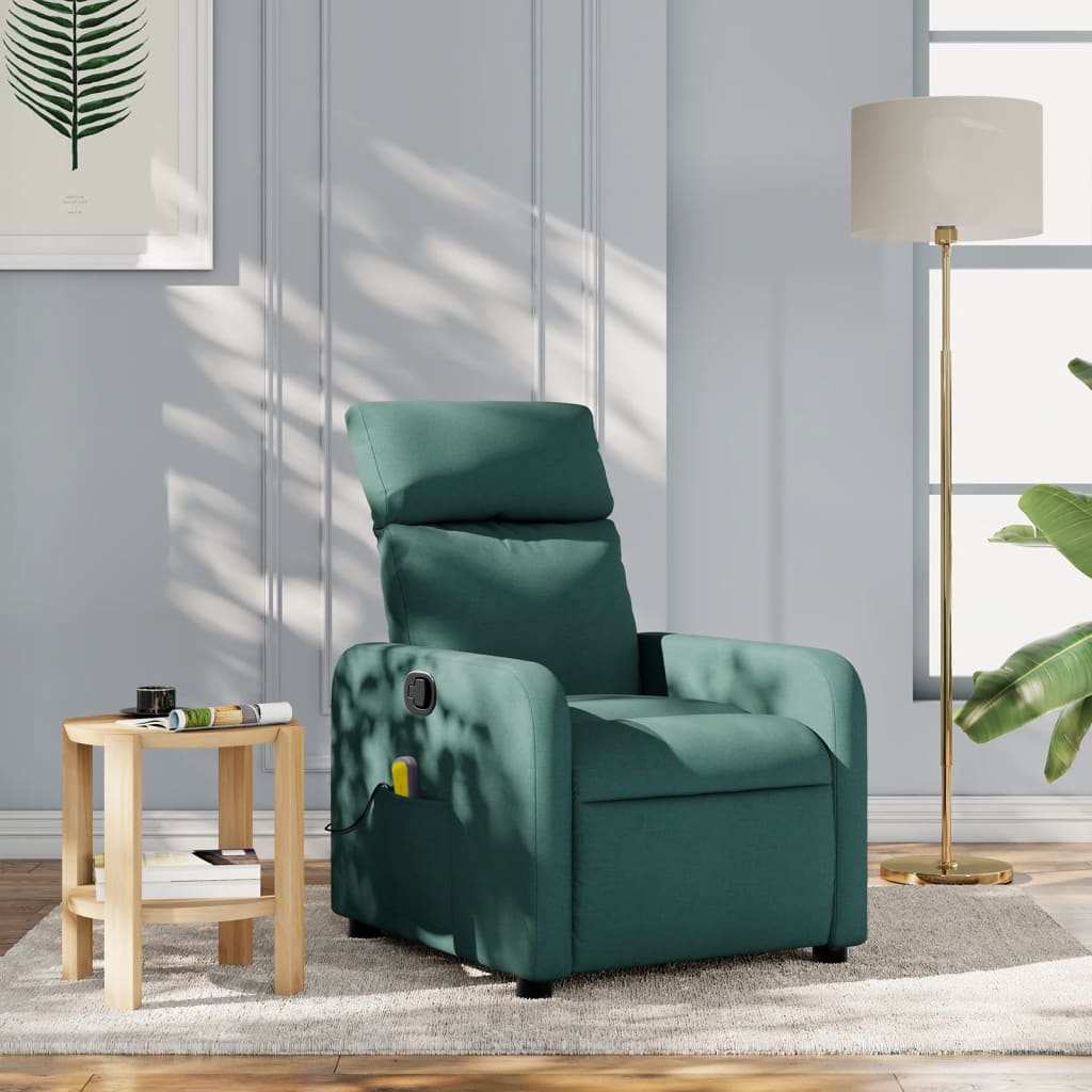 Fauteuil de massage inclinable Vert foncé Tissu - XIOS