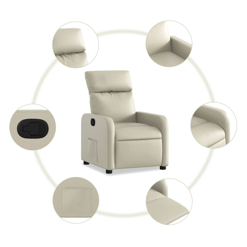 Fauteuil inclinable Crème Similicuir - XIOS