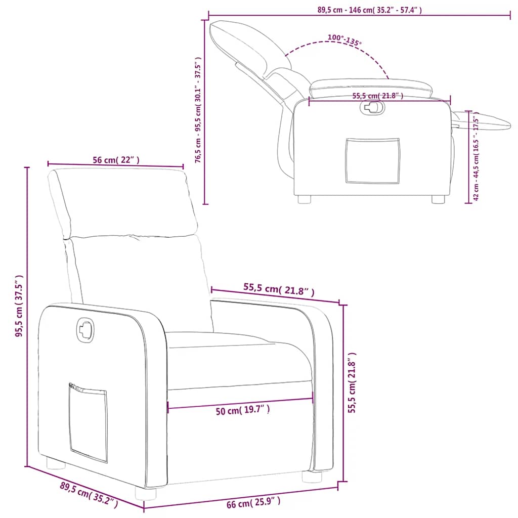 Fauteuil inclinable Gris Similicuir - XIOS