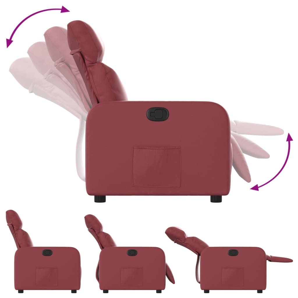 Fauteuil inclinable Rouge bordeaux Similicuir - XIOS