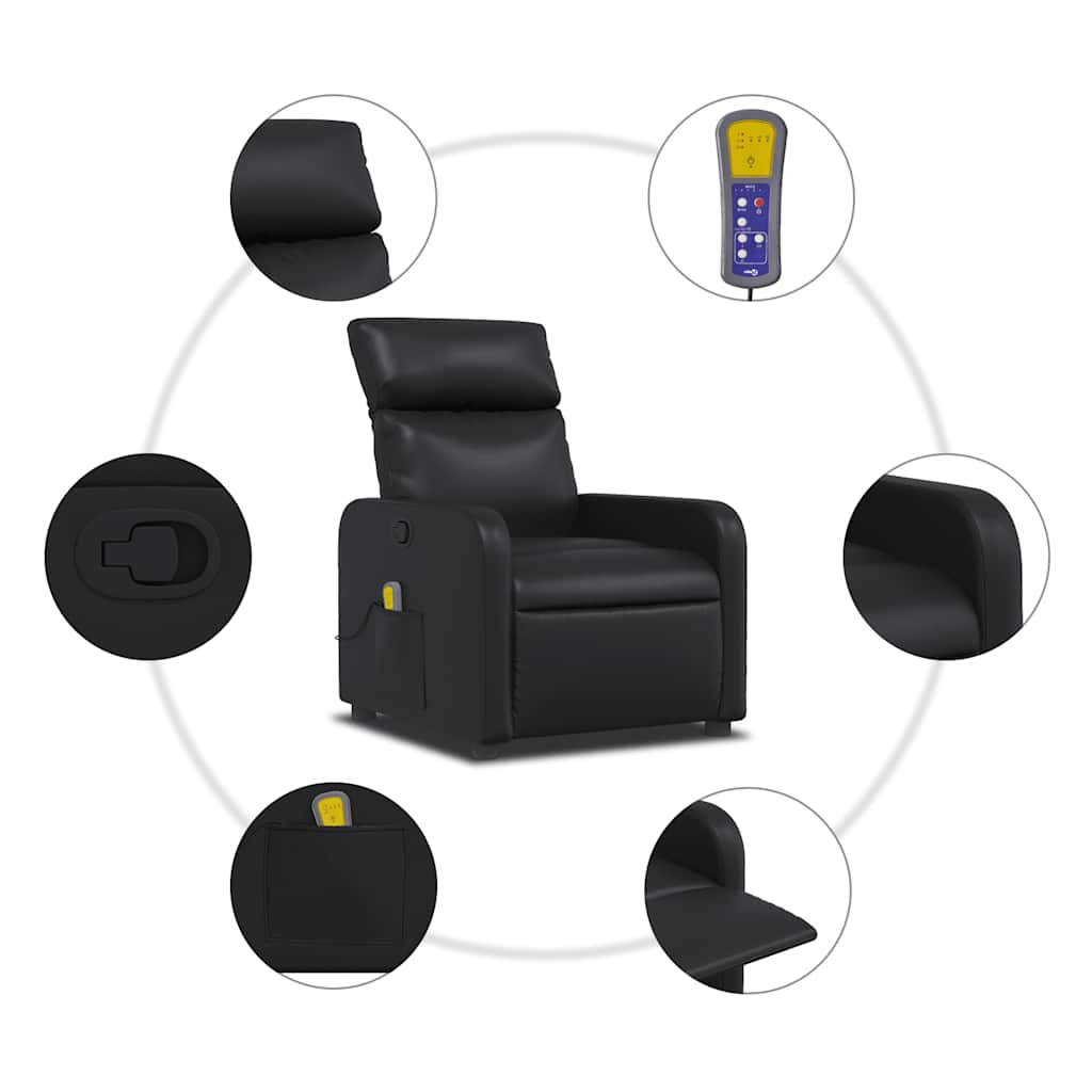 Fauteuil de massage inclinable Noir Similicuir - XIOS