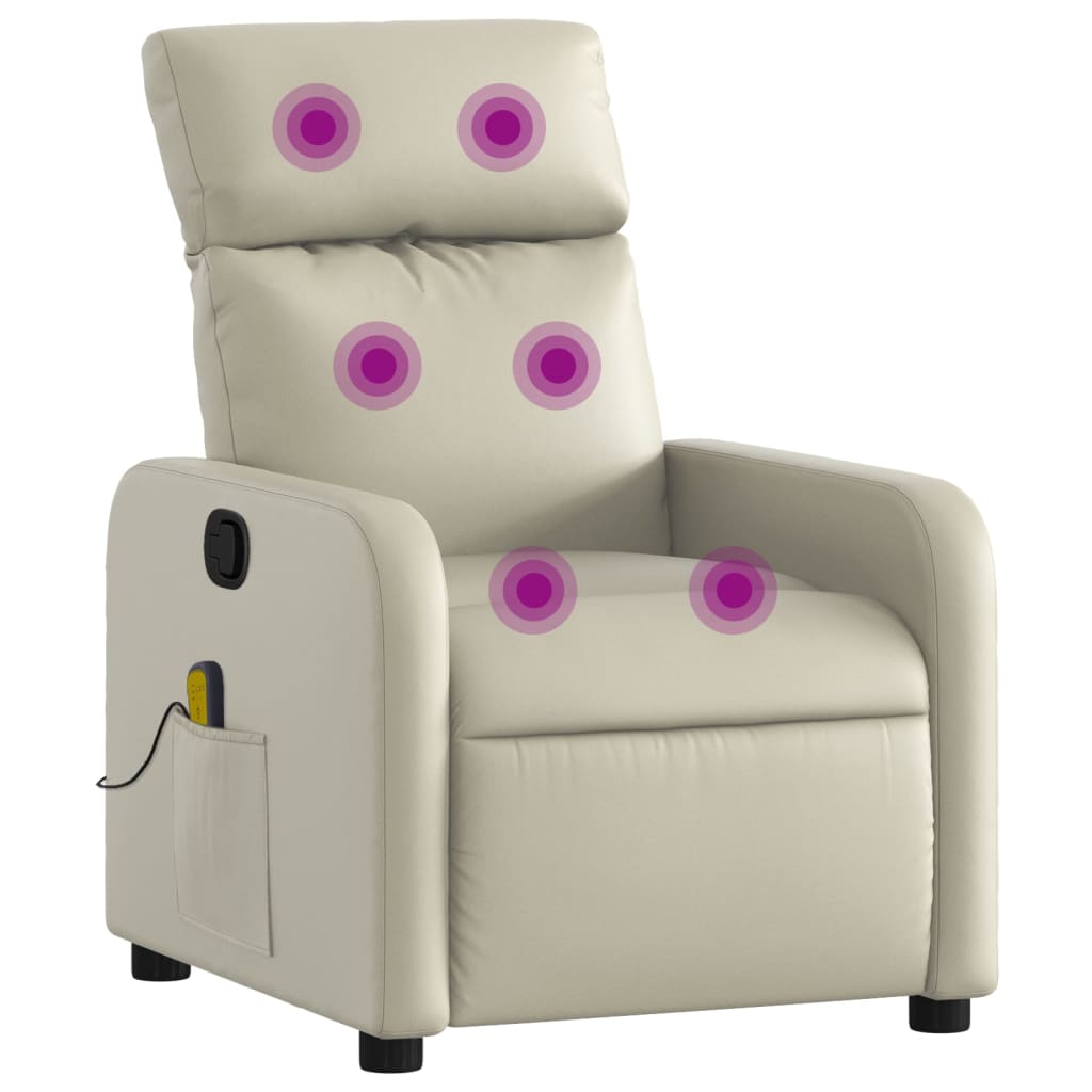 Fauteuil inclinable de massage Crème Similicuir - XIOS