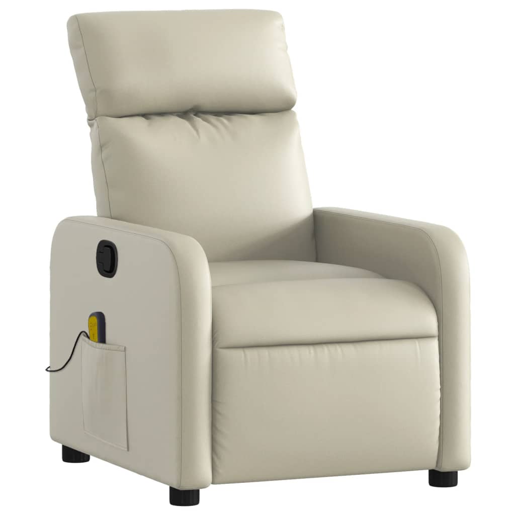 Fauteuil inclinable de massage Crème Similicuir - XIOS