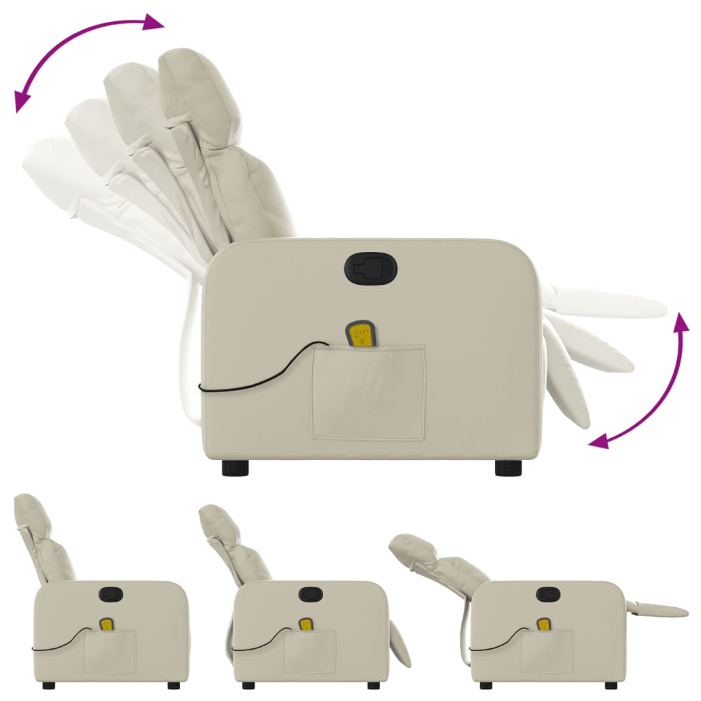 Fauteuil inclinable de massage Crème Similicuir - XIOS