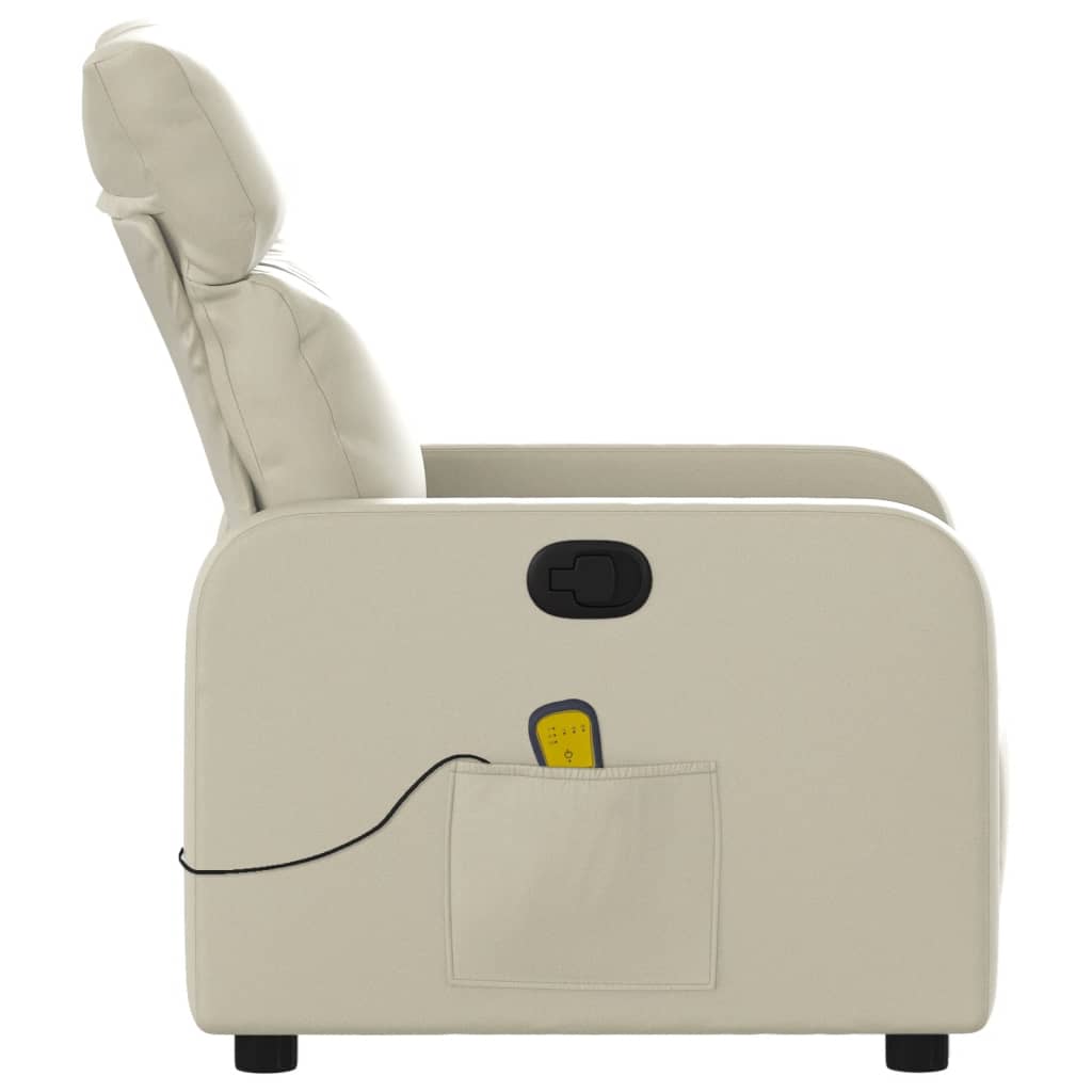 Fauteuil inclinable de massage Crème Similicuir - XIOS