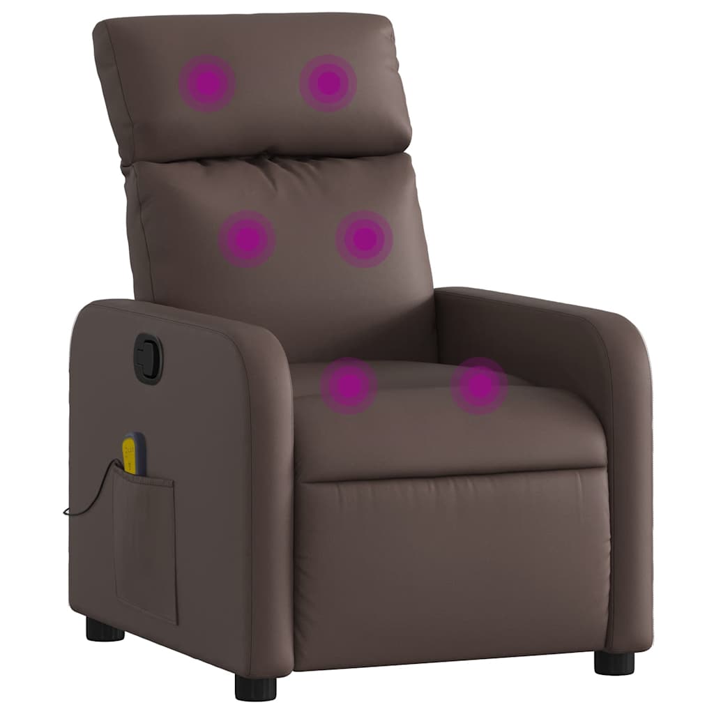 Fauteuil de massage inclinable Marron Similicuir - XIOS