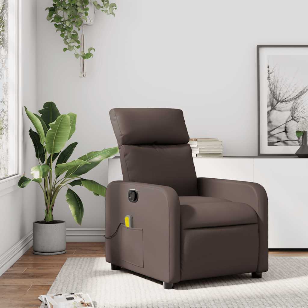 Fauteuil de massage inclinable Marron Similicuir - XIOS