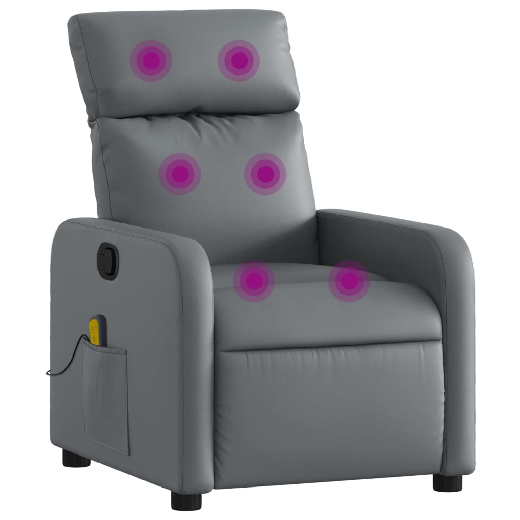 Fauteuil de massage inclinable Gris Similicuir - XIOS