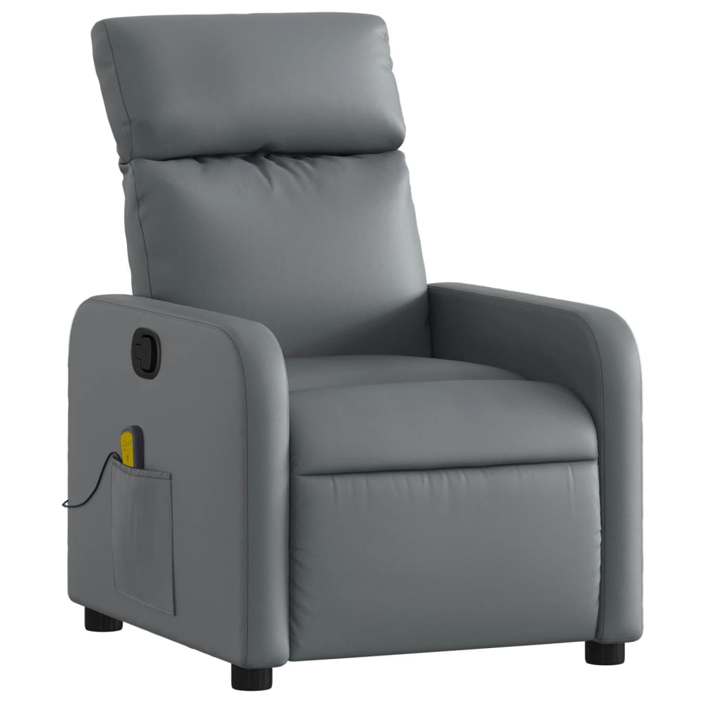 Fauteuil de massage inclinable Gris Similicuir - XIOS