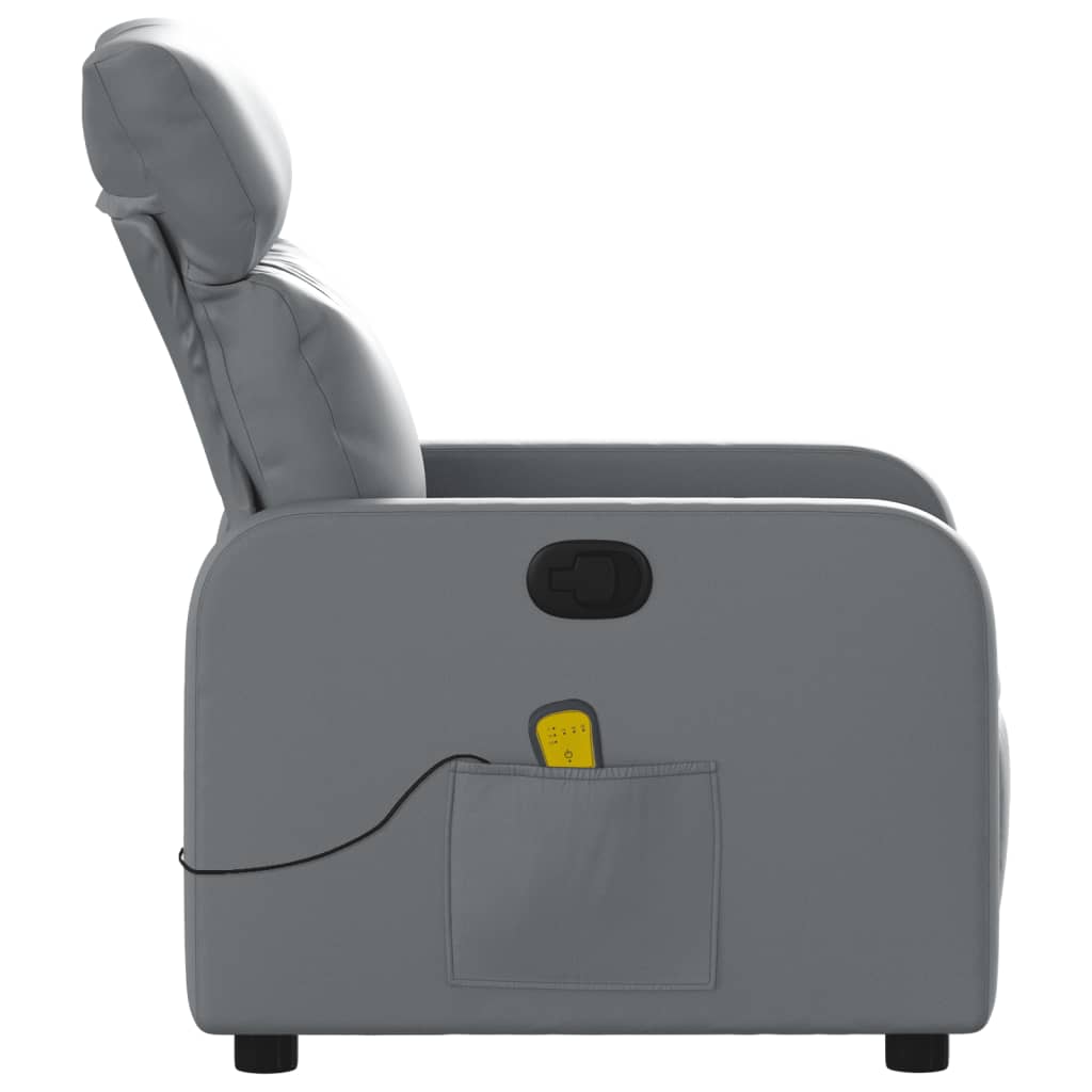 Fauteuil de massage inclinable Gris Similicuir - XIOS