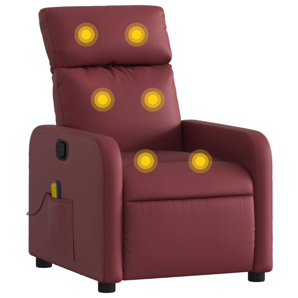 Fauteuil de massage inclinable Rouge bordeaux Similicuir - XIOS