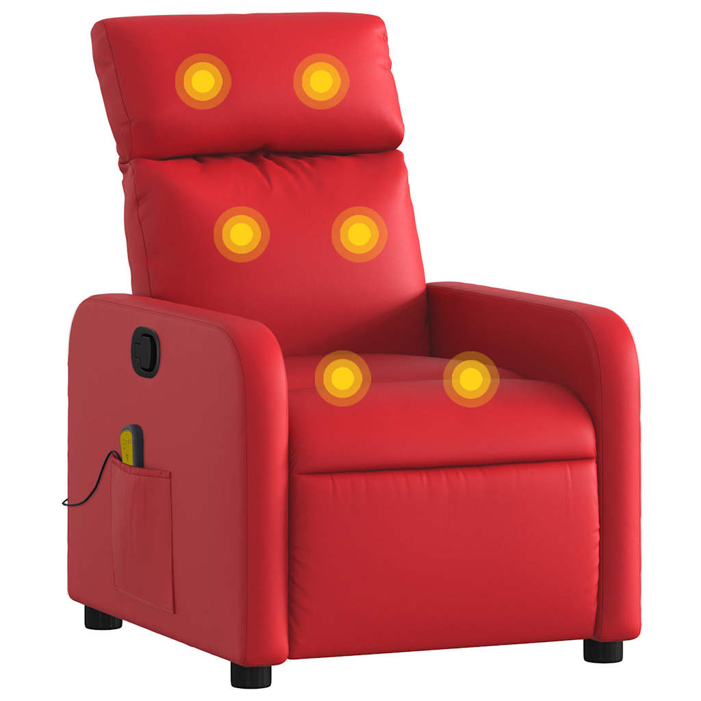 Fauteuil de massage inclinable rouge similicuir - XIOS