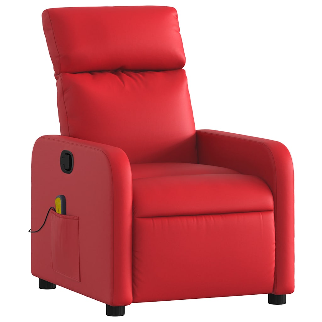Fauteuil de massage inclinable rouge similicuir - XIOS
