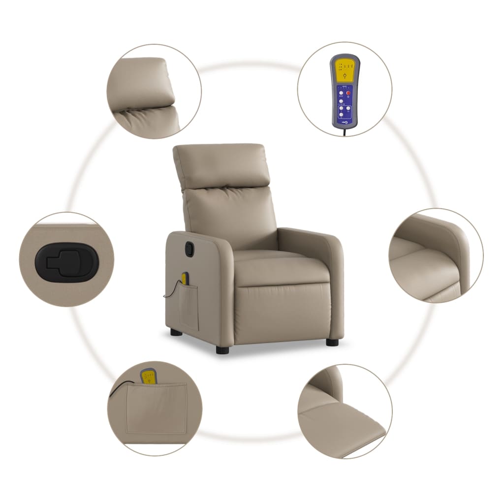 Fauteuil de massage inclinable Cappuccino Similicuir - XIOS