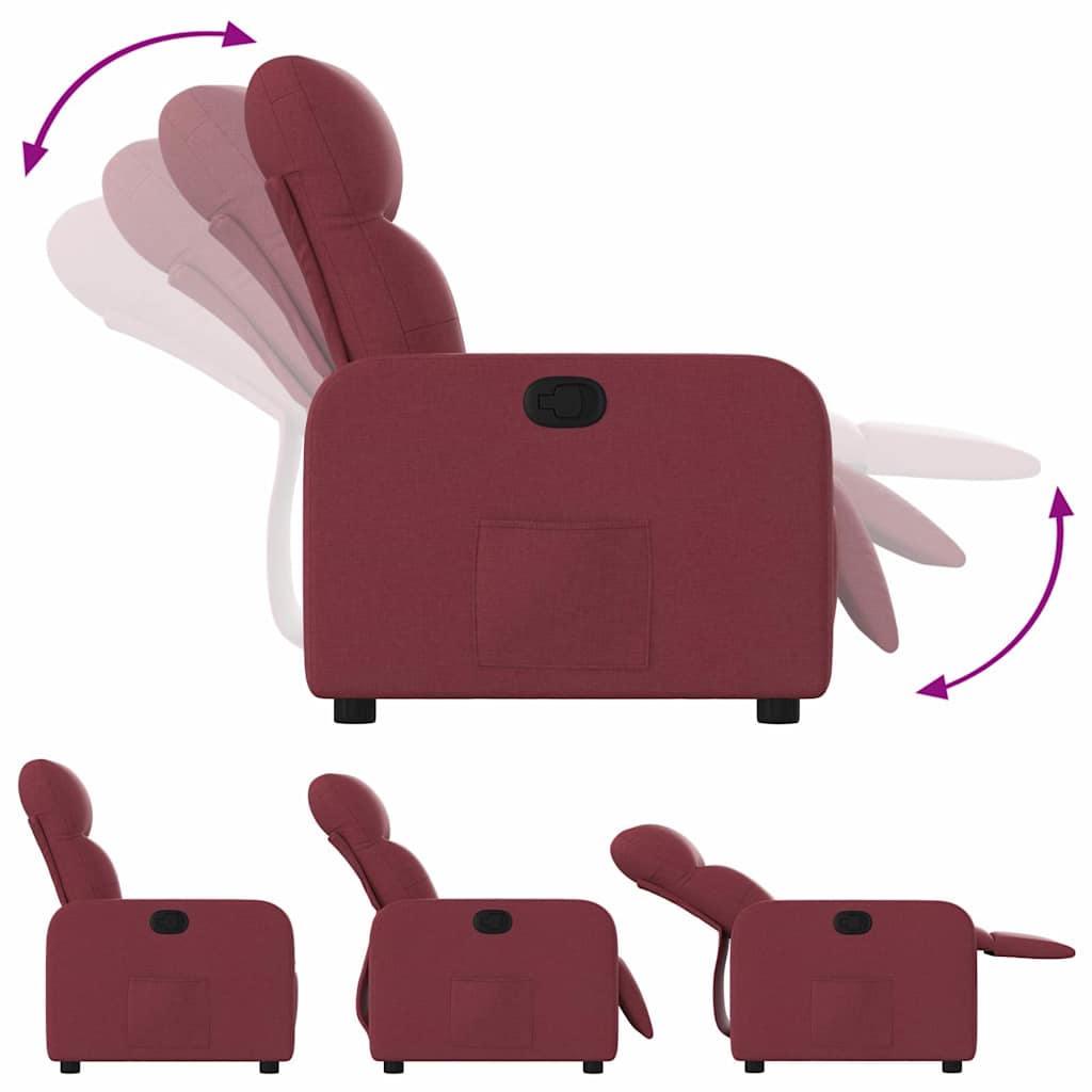 Fauteuil inclinable Rouge bordeaux Tissu - XIOS