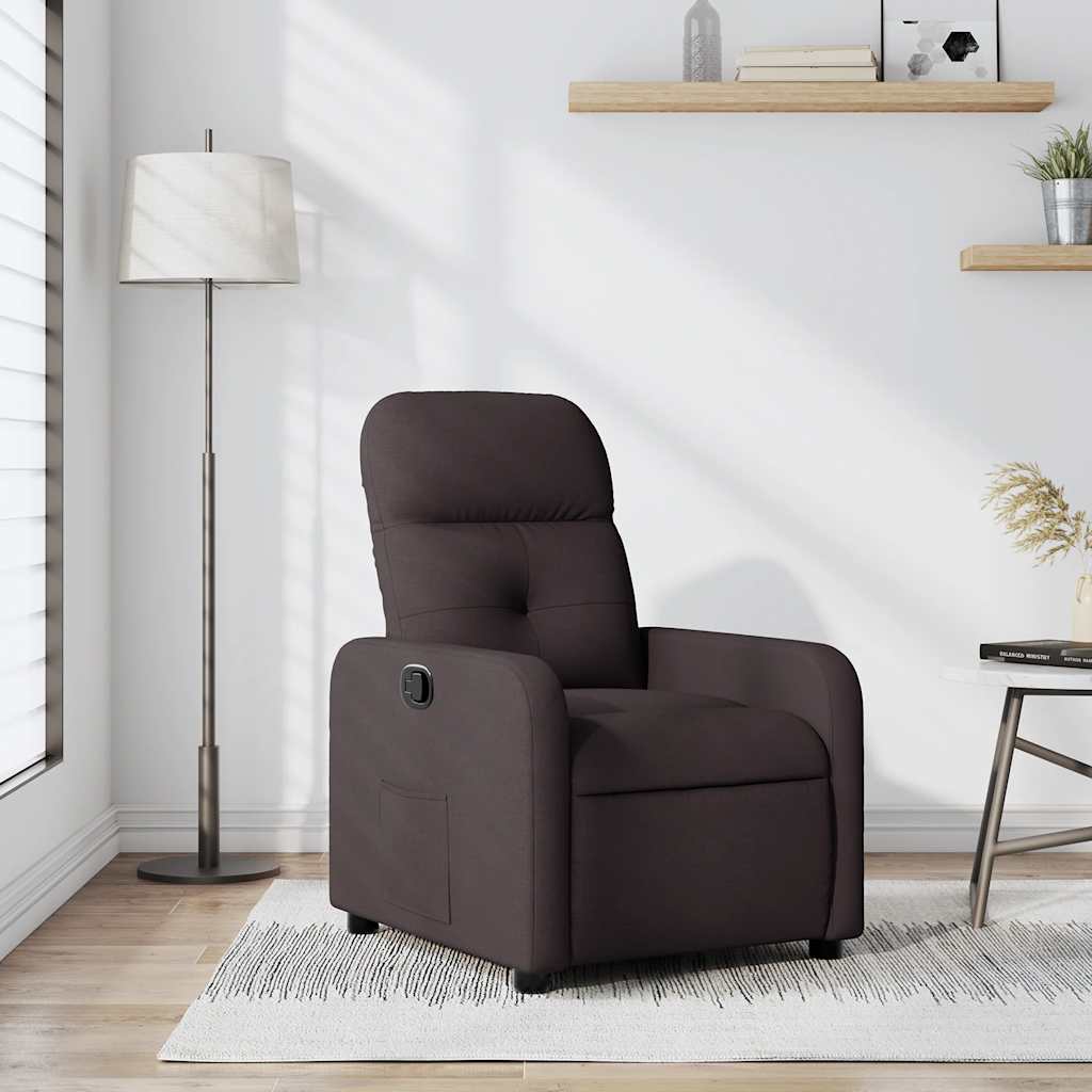Fauteuil inclinable Marron foncé Tissu - XIOS