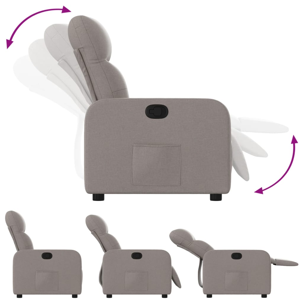 Fauteuil inclinable Taupe Tissu - XIOS
