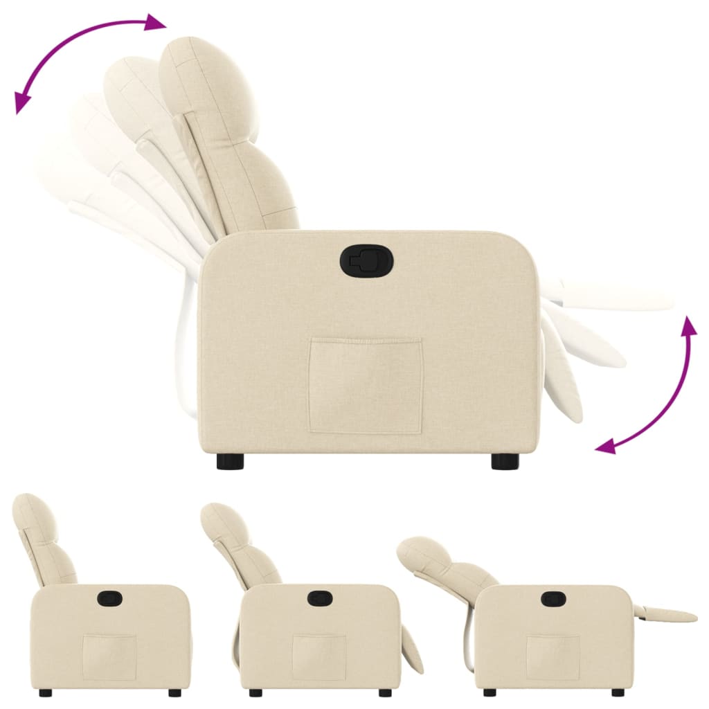 Fauteuil inclinable Crème Tissu - XIOS
